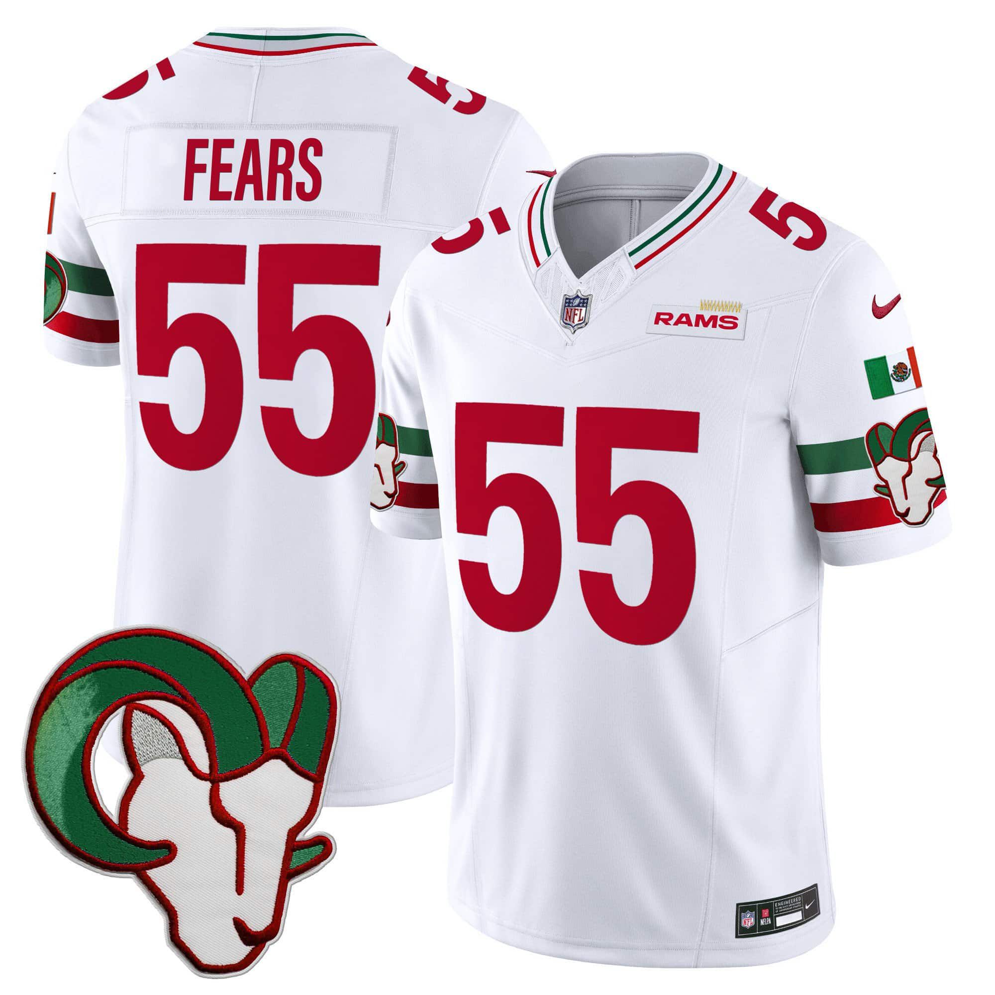 Men Los Angeles Rams 55 Fears White 2024 Nike Mexico Vapor Limited NFL Jersey